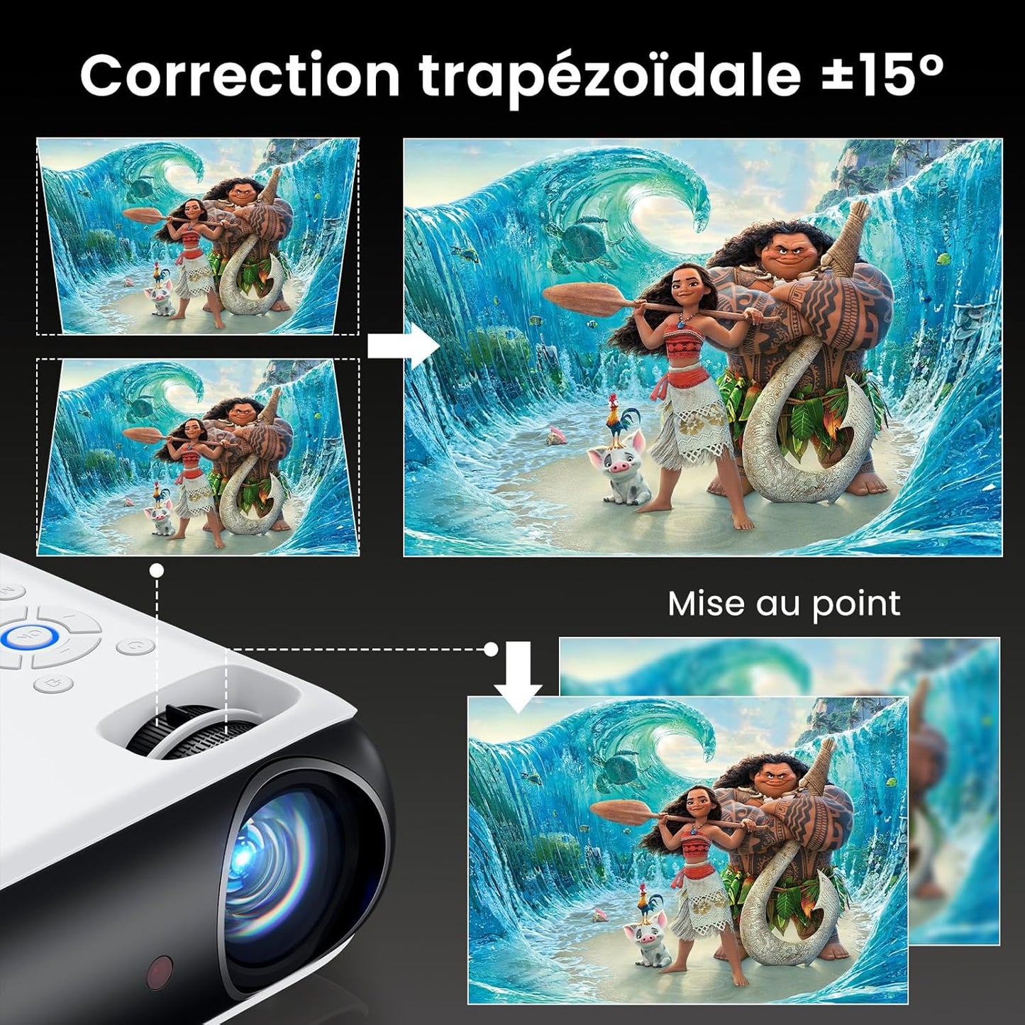 Beammify – Tragbarer Mini-Projektor mit 4K-Unterstützung, Android & Iphone für Heimkino und Reisen